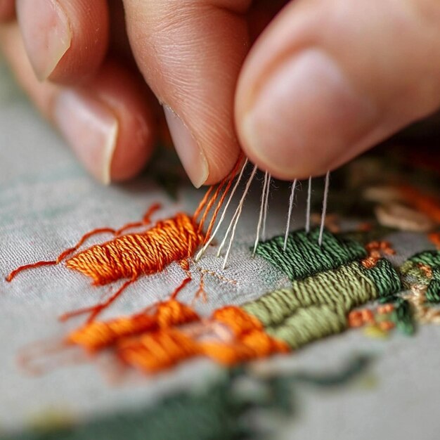 ruky pri vyšívaní